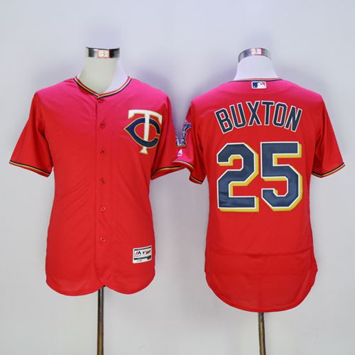 Twins #25 Byron Buxton Red Flexbase Authentic Collection Stitched MLB Jersey - Click Image to Close